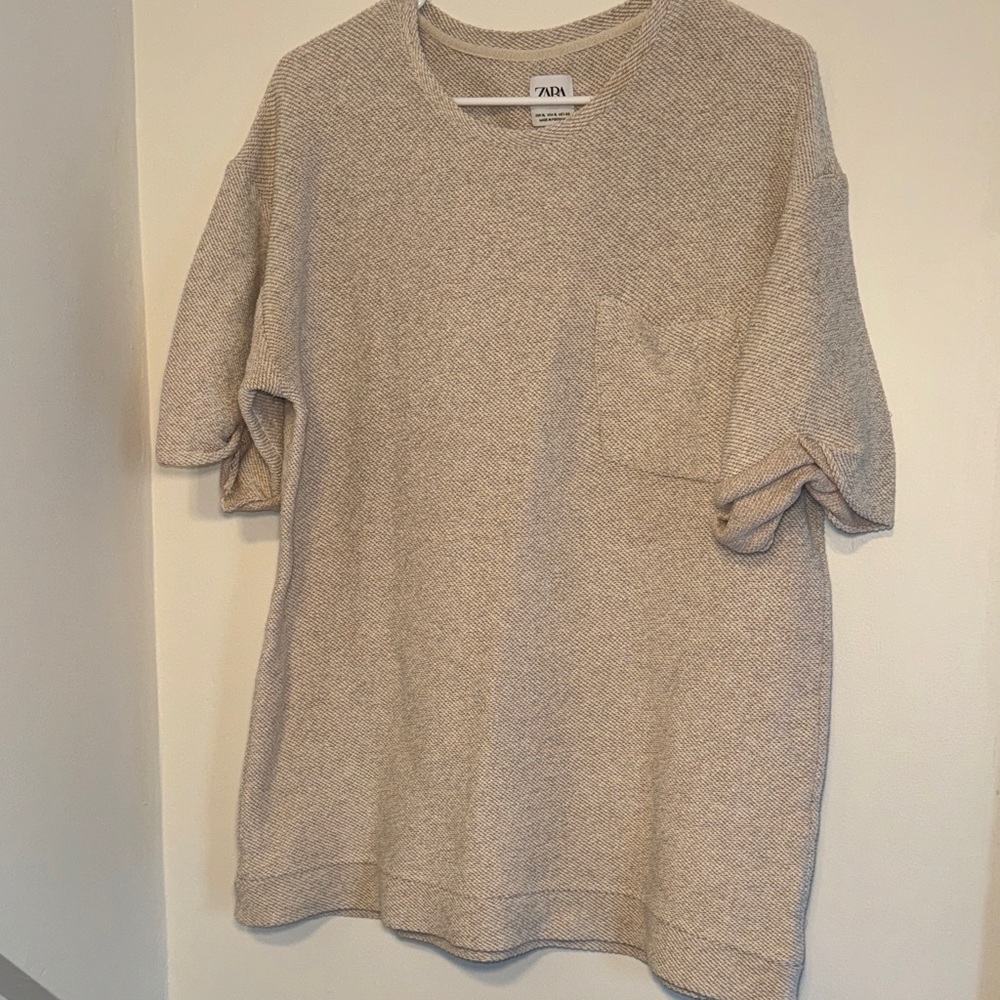 Zara Light Tan Knit Tee
